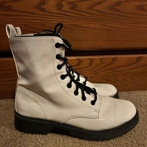 Wonder Nation Sparkling White Combat Boots